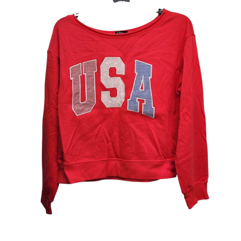 Art Class Girls USA Graphic Sweatshirt Red Cotton Blend Casual Size XL(14)